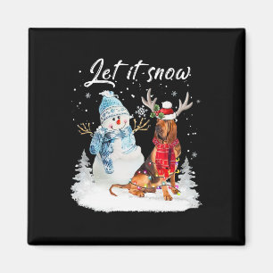Bloodhound Santa Dog Weihnachtsschneemann Xmas Paj Magnet