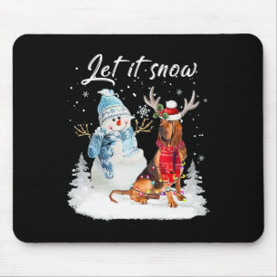 Bloodhound Santa Dog Weihnachtsschneemann Xmas Paj Mousepad
