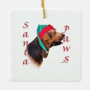 Bloodhound Santa Paws Keramikornament
