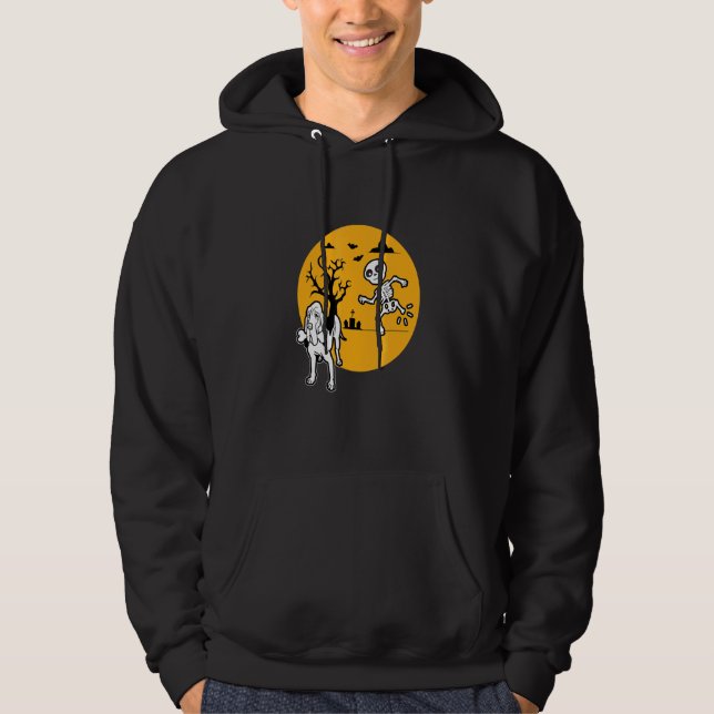 Bloodhound Skeleton Knöchel Halloween Kostümhund O Hoodie (Vorderseite)