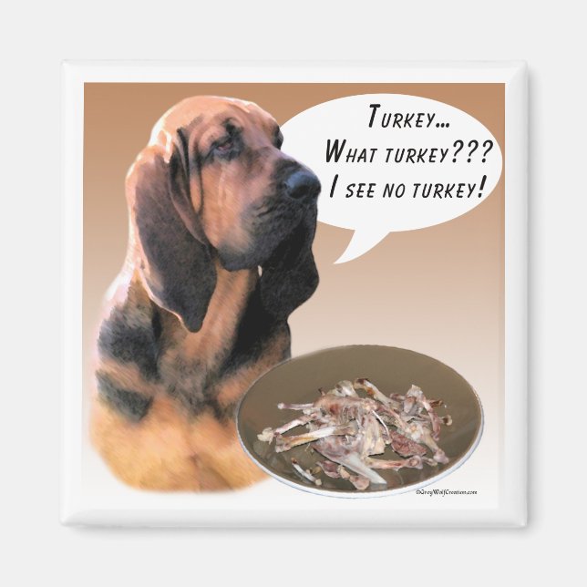 Bloodhound Turkey Magnet (Vorne)