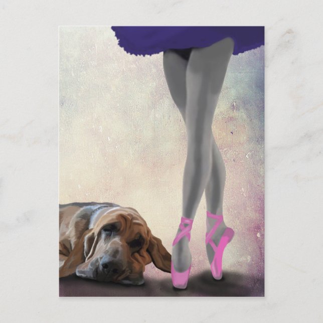 Bloodhound und Balletttänzer Postkarte (Vorderseite)