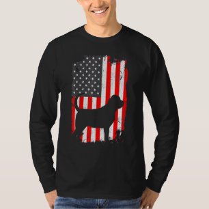Bloodhound US-Flagge Patriotisches T-Shirt für Hun