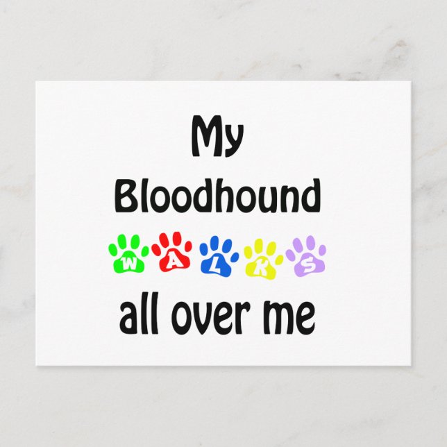 Bloodhound Walking Design Postkarte (Vorderseite)