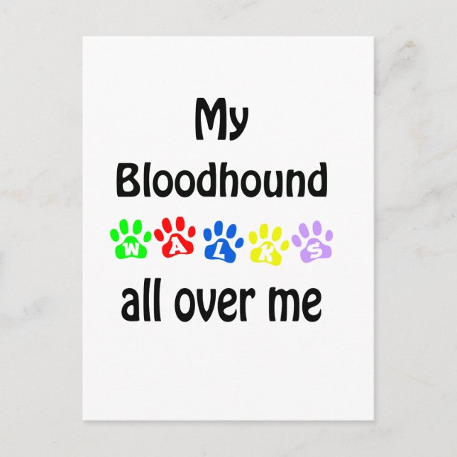 Bloodhound Walking Design Postkarte (Vorderseite)