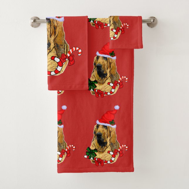 Bloodhound Weihnachten Badhandtuch Set (Insitu)