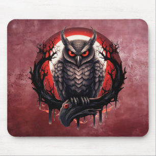 Bloodmoon Horned Owl Mousepad