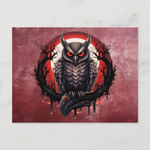 Bloodmoon Horned Owl Postkarte