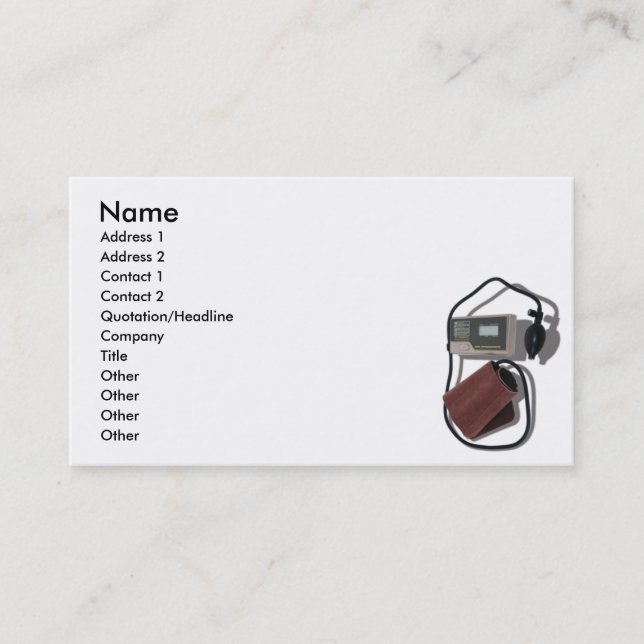 BloodPressureCard, Name, Adresse 1, Adresse 2,… Visitenkarte (Vorderseite)