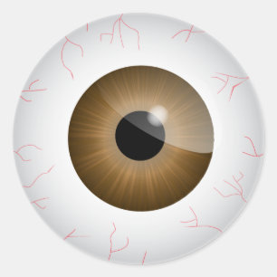 Bloodshot Augapfel-Aufkleber Browns Runder Aufkleber