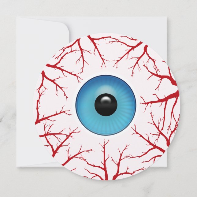 Bloodshot Eyeball Halloween Party Einladung (Rückseite)