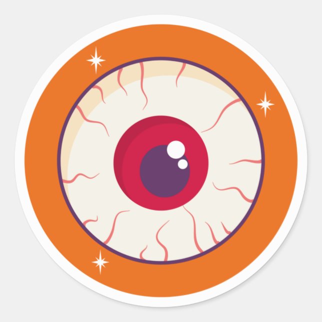 Bloodshot Eyeball Halloween Runder Aufkleber (Vorderseite)