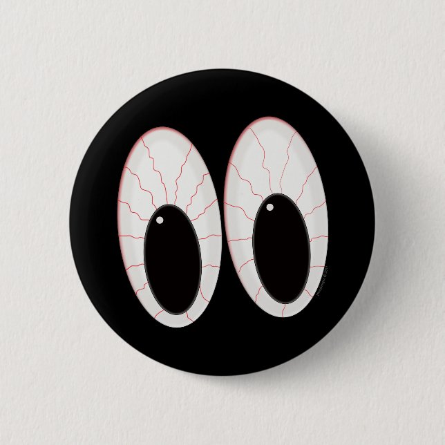 Bloodshot Eyeballs Halloween Button (Vorderseite)