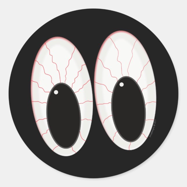 Bloodshot Eyeballs Halloween Runder Aufkleber (Vorderseite)