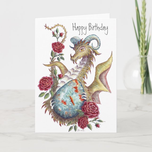 Bloodstone Dragon (Aries) - Carte Anniversaire (Devant)