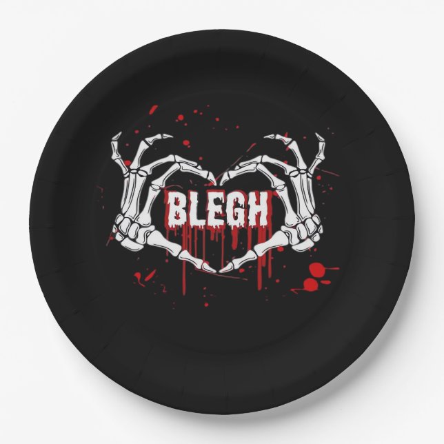 Bloody Breakdown, Skeleton Heart Handemo, Metalc Pappteller (Vorderseite)