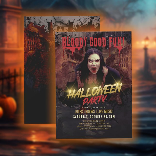 Bloody Good Fun Halloween-Party ID980 Einladung (Von Creator hochgeladen)