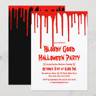 Bloody Good Red Dripping Blood Halloween-Party Einladung