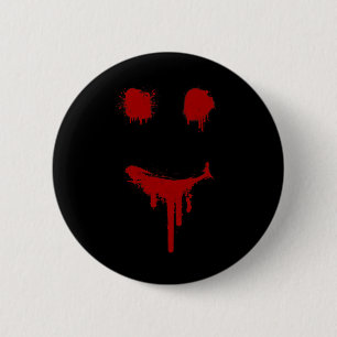 Bloody Halloween Costume I Blood Spritzer Lächeln Button