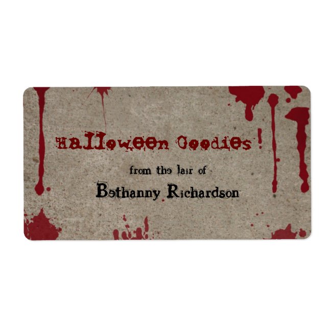 Bloody Halloween Étiquette (Devant)