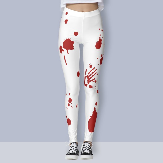 Bloody Hand Print Blood Spritzer Halloween-Kostüm Leggings (Von Creator hochgeladen)