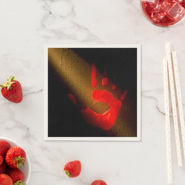 Bloody Hand Print Serviette (Beispiel)