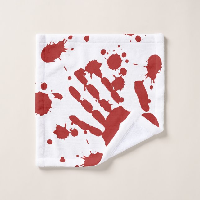 Bloody Hand Print Spatter Halloween Waschlappen (Waschlappen)
