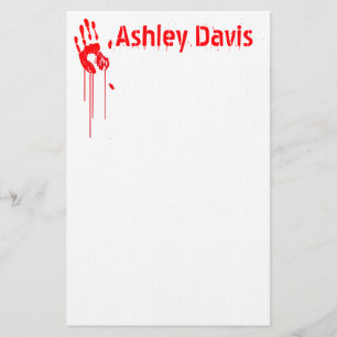Bloody Handprint Halloween Briefpapier
