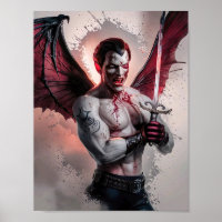 Bloody Handsome Vampire Guerrier Poster Art