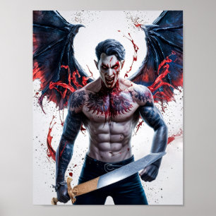 Bloody Handsome Vampire Guerrier Poster Art
