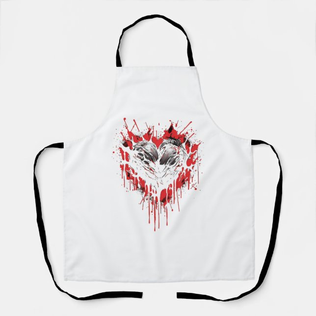 Bloody Heart Gothic Goth Black Hearts Schürze (Vorderseite)