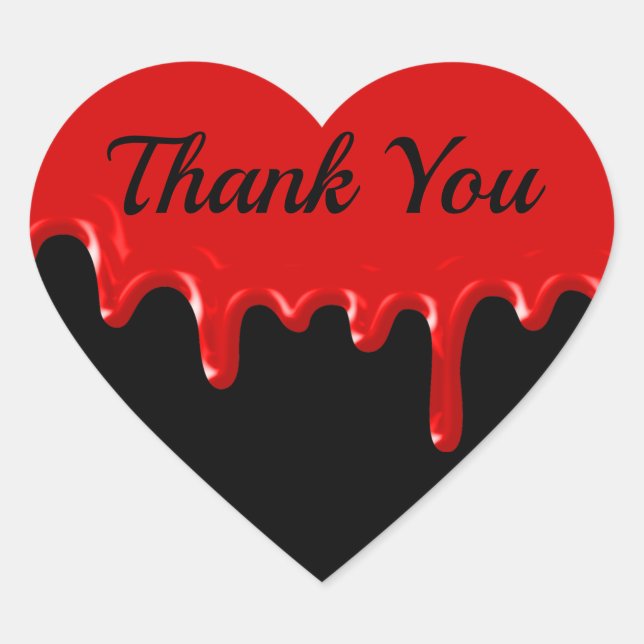 Bloody Heart Thank You Herz-Aufkleber (Vorderseite)