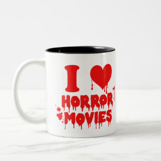 Bloody I Liebe Heart Horror Movies Zweifarbige Tasse