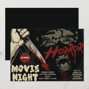 Bloody Knife Horror Halloween Filmnacht Einladung