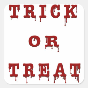 Bloody Letter Trick oder Treat Quadratischer Aufkleber
