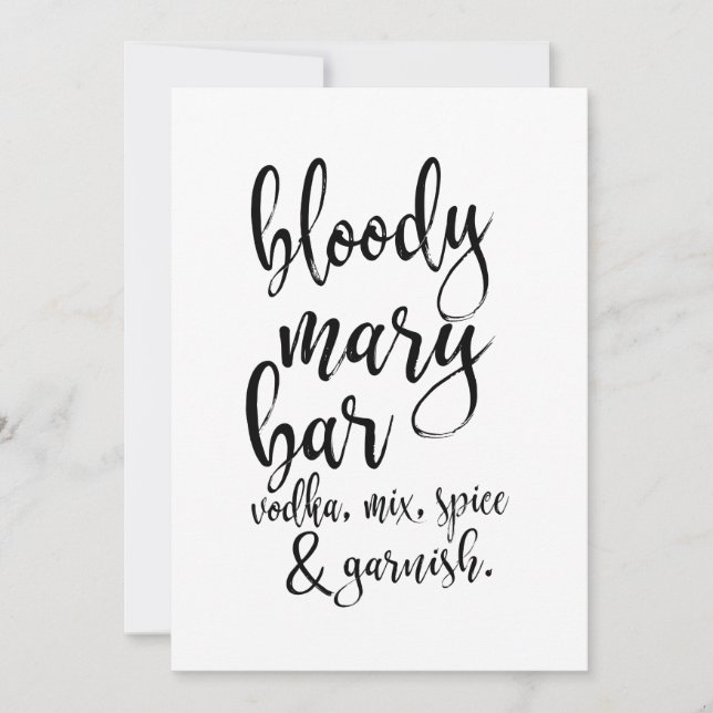 Bloody Mary Bar Affordable Wedding Sign (Vorderseite)