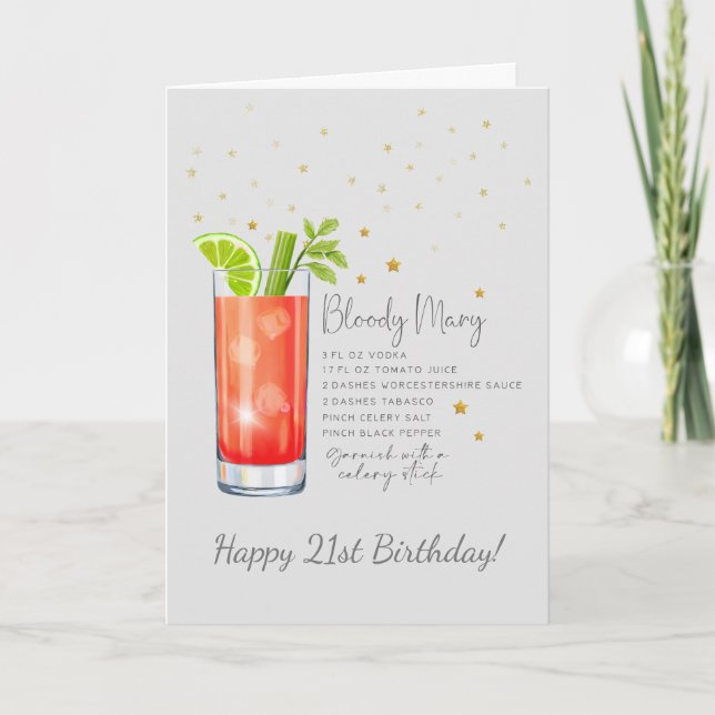 Bloody Mary Cocktail 21e Bonne carte d'anniversair (Devant)