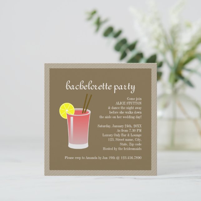 Bloody Mary Cocktail Einladung (Stehend Vorderseite)