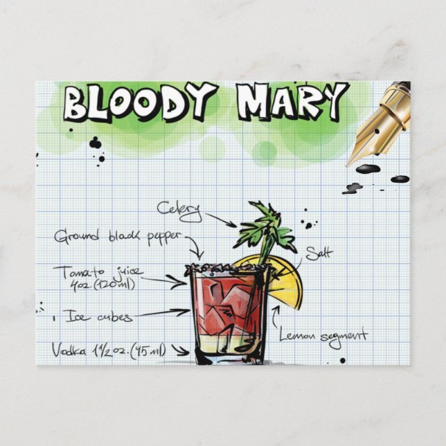 Bloody Mary Cocktail Postkarte (Vorderseite)