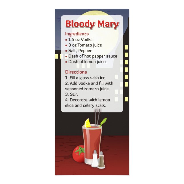 Bloody Mary Cocktail Recette Invitation (Devant)
