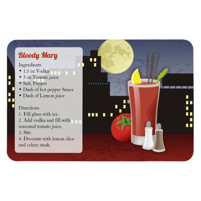 Bloody Mary Cocktail Rezept Magnet (Horizontal)