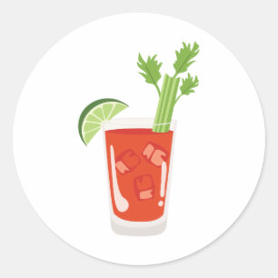 Bloody Mary Cocktail Runder Aufkleber
