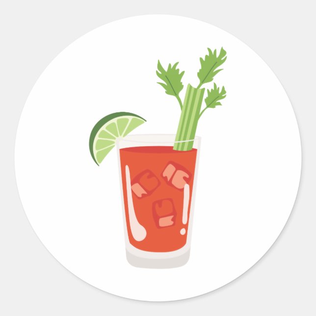 Bloody Mary Cocktail Runder Aufkleber (Vorderseite)