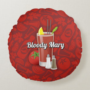 Bloody Mary Cocktail Rundes Kissen