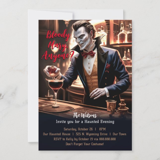 Bloody Mary, jemand? Halloween Cocktail Party, Save The Date (Vorderseite)