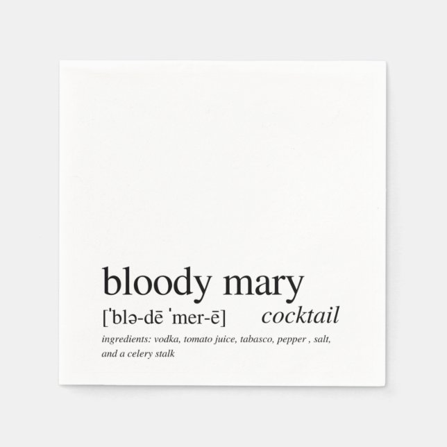 Bloody Mary Modern Zitat Black Typografy Cocktail Serviette (Vorderseite)