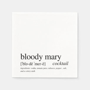 Bloody Mary Motto Black Typography Cocktail Serviette