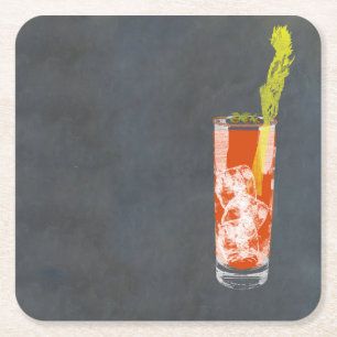 Bloody Mary oder Bloody Caesar Rechteckiger Pappuntersetzer