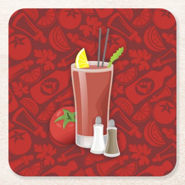 Bloody Mary Rechteckiger Pappuntersetzer (Vorderseite)