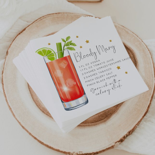 Bloody Mary Recipe Cocktail Serviette (Von Creator hochgeladen)